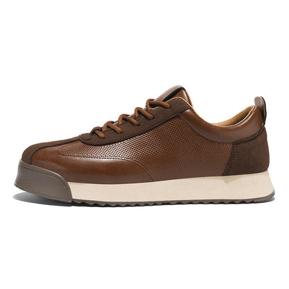 Gravenwald Beckham Retro Perforated Leather Suede Sneakers for Men