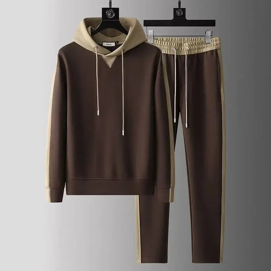 Sophisticated Tyler Two-Tone Tracksuit: Comfort-Fit Hoodie & Joggers Set