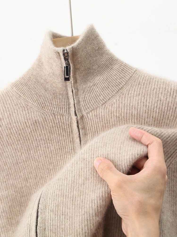 Gravenwald Drake Luxury Cashmere Zip Cardigan - Premium Men's Knitwear