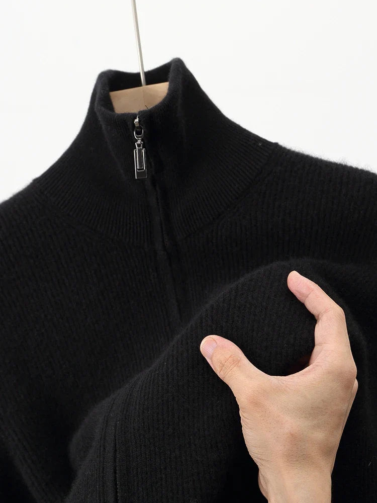 Gravenwald Drake Luxury Cashmere Zip Cardigan - Premium Men's Knitwear