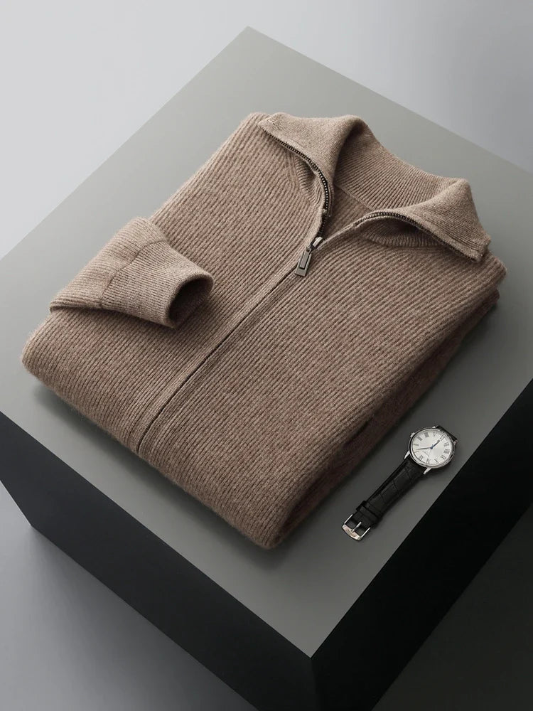 Gravenwald Drake Luxury Cashmere Zip Cardigan - Premium Men's Knitwear